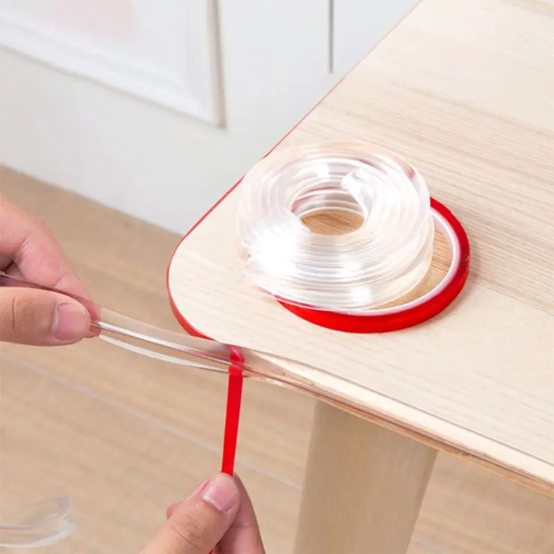 

Transparent Table Edge Furniture Guard Corner Protectors Bumper Strip with Double-Sided Tape for Cabinets, Tables, Drawers