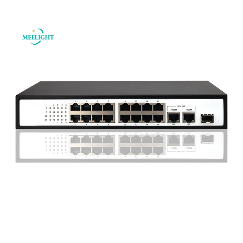 Коммутатор питания Poe на 16 портов 100 м 52 в 2 гигабитных порта uplink 1 порт для