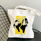 Сумка-шоппер с рисунком аниме Токийский мстители, шоппер с графическим рисунком в стиле Харадзюку, Женская холщовая Наплечная Складная Экологически чистая вместительная сумка