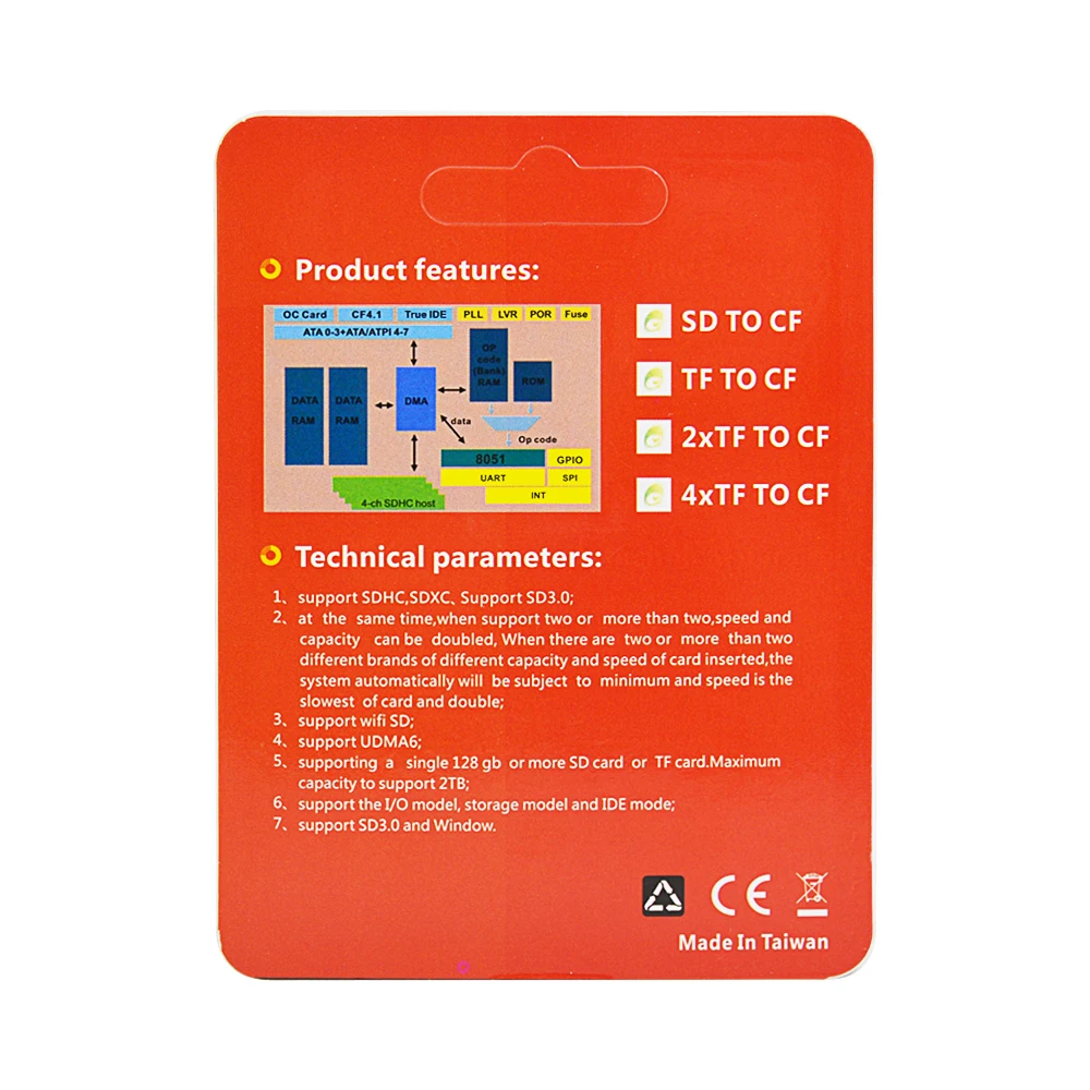 Переходник CHIPAL для карт SD/TF устройство чтения Micro SD/SDHC/SDXC два слота тип I
