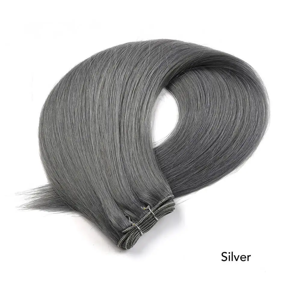 Silver Настоящая красота, бразильские прямые волосы, 613 пряди, человеческие волосы, ткачество платины, блонд, пряди волосы Remy с эффектом омбре, накладные - Цвет: Silver