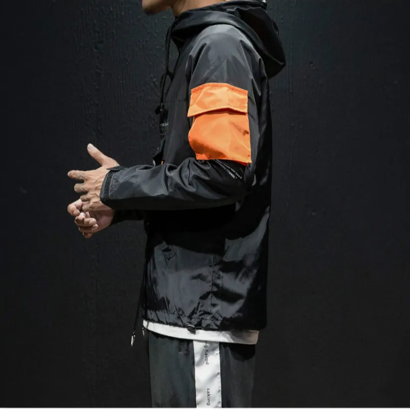 Модные мужские куртки в Корейском стиле черные синие повседневные свободные