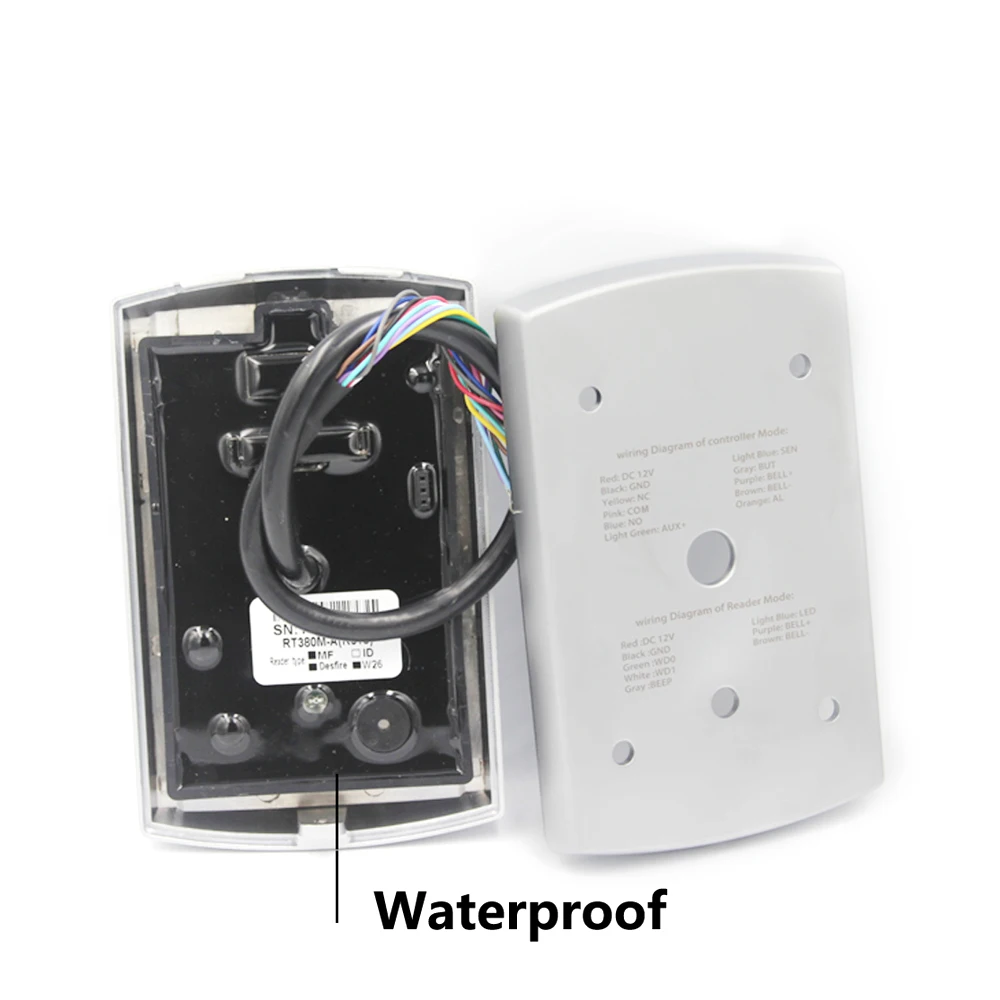 LUCKING DOOR RT380 металлическая Водонепроницаемая Rfid машина контроля доступа 1000