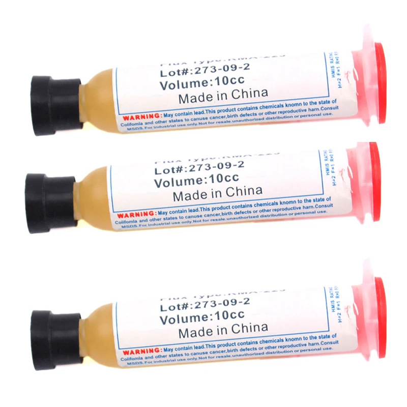 

3pcs Solder Soldering Paste 10cc Flux Grease RMA-223 For LED, SMD, PCB, BGA, PGA Repair
