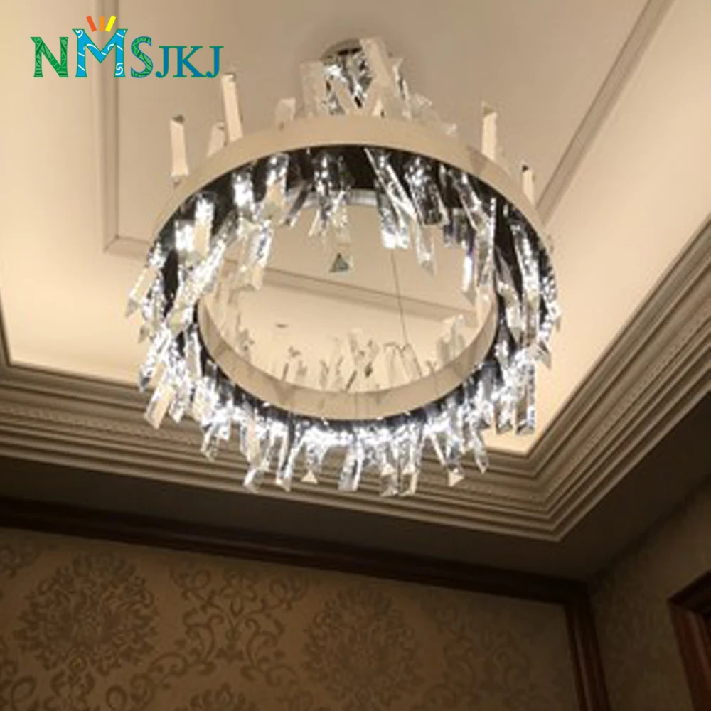 Современный роскошный серебряный круглый хромированный светодиодный