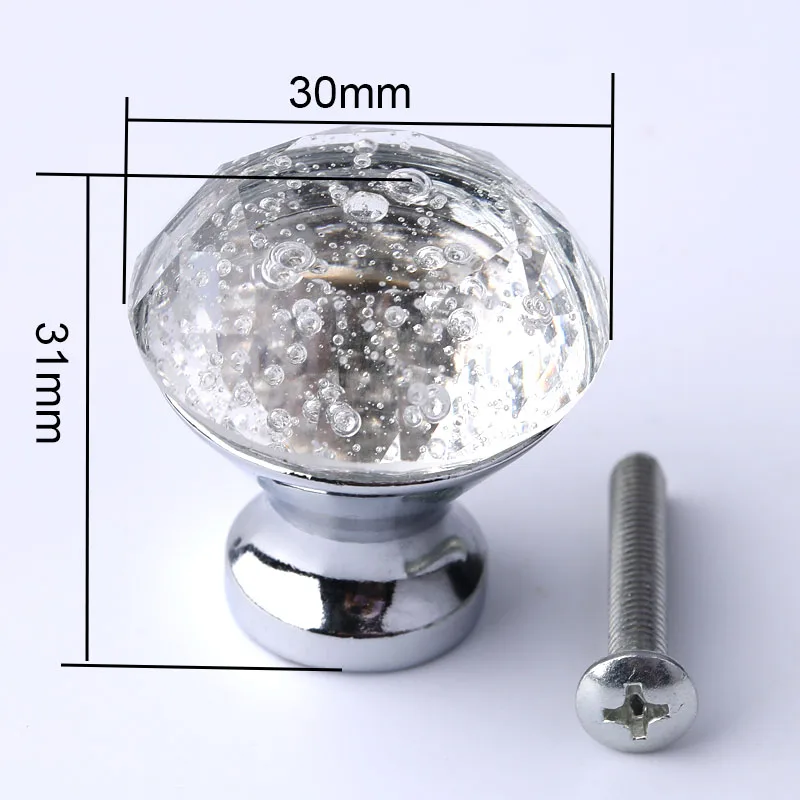 Диаметр 30 мм современный простой прозрачный хрустальный хромированный ящик шкаф