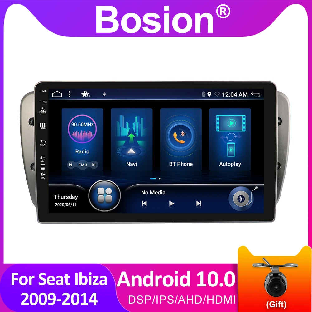 

Bosion Android 10 автомобильный DVD мультимедийный плеер для Seat Ibiza 2009-2014 GPS навигация IPS DSP 4 Гб + 64 Гб Автомагнитола 2 din
