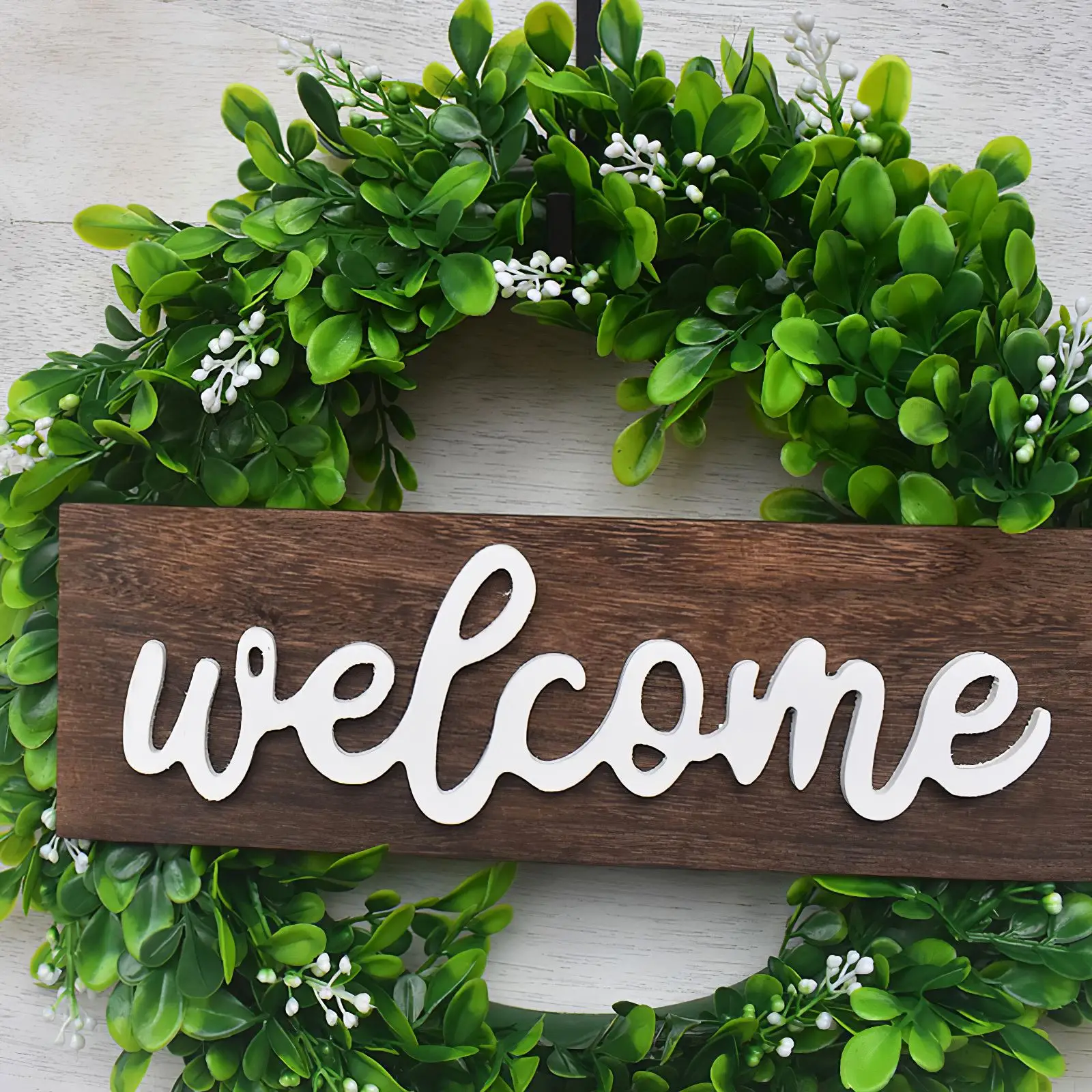 Искусственный венок искусственный из коробки круглые зеленые листья зеленая