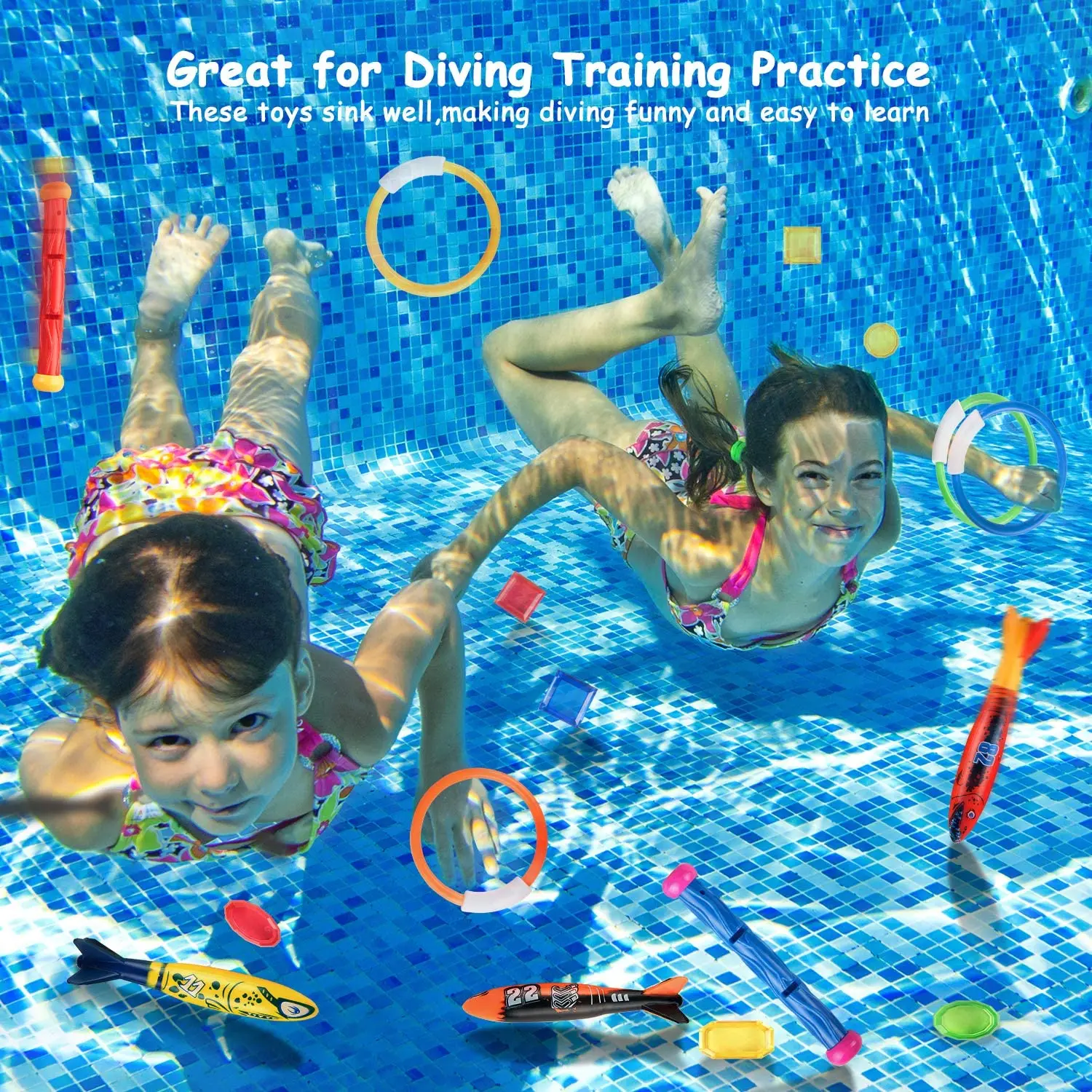 Juguetes de buceo de verano para ni&ntilde;os, juguete para ni&ntilde;os, torpedo, bandoleros, pulpo de cuerda, anillo de pez, piscina, juegos de agua, entrenamiento, buceo, juguete para regalo-5