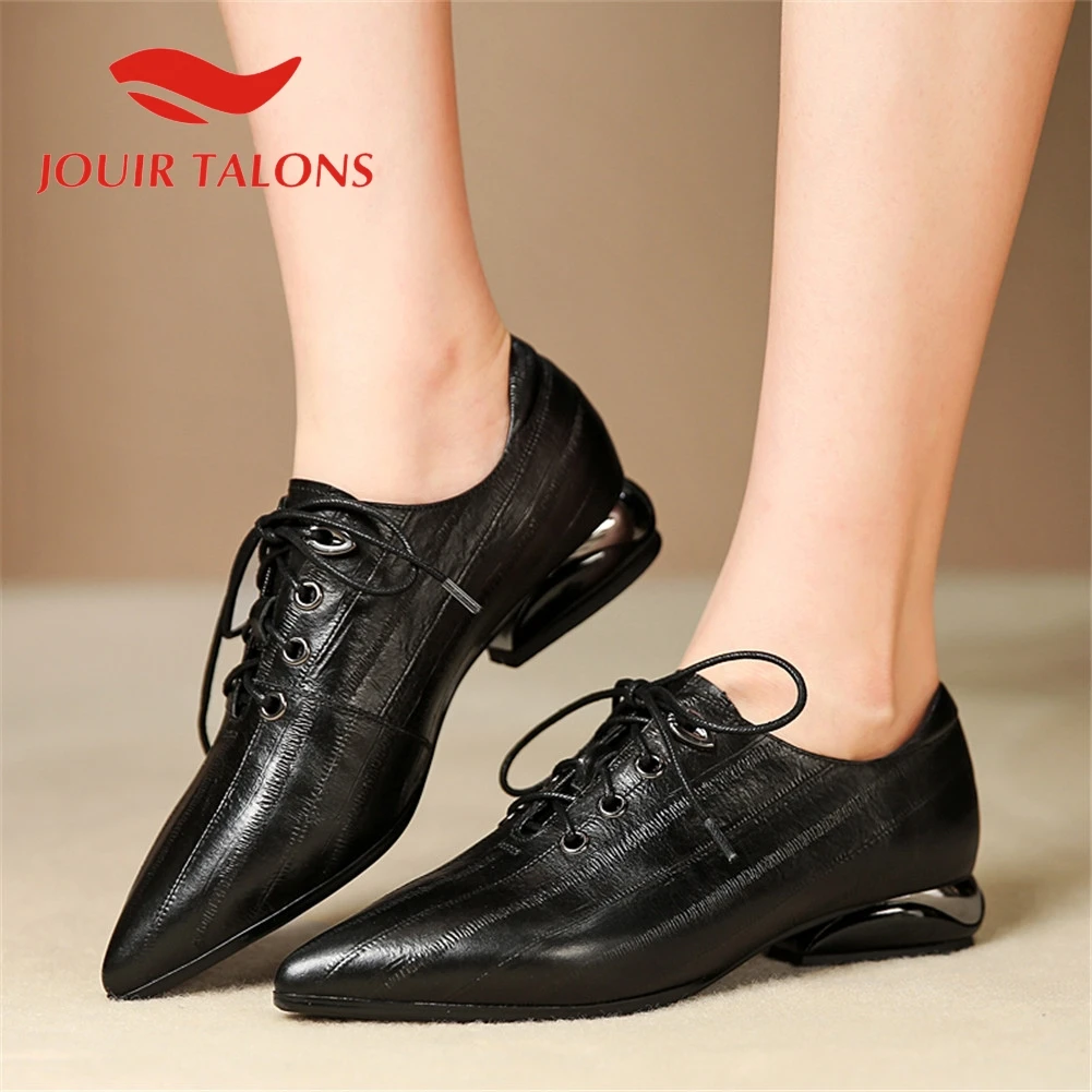 

JOUIR TALONS 2020 Brand Design Genuine Leather Women Pumps Pointed Toe Strange Style Heel cross-tied Spring/Autumn Dress Shoes