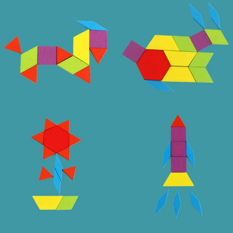 Деревянные игрушки Монтессори Детские Красочные Творческие геометрические