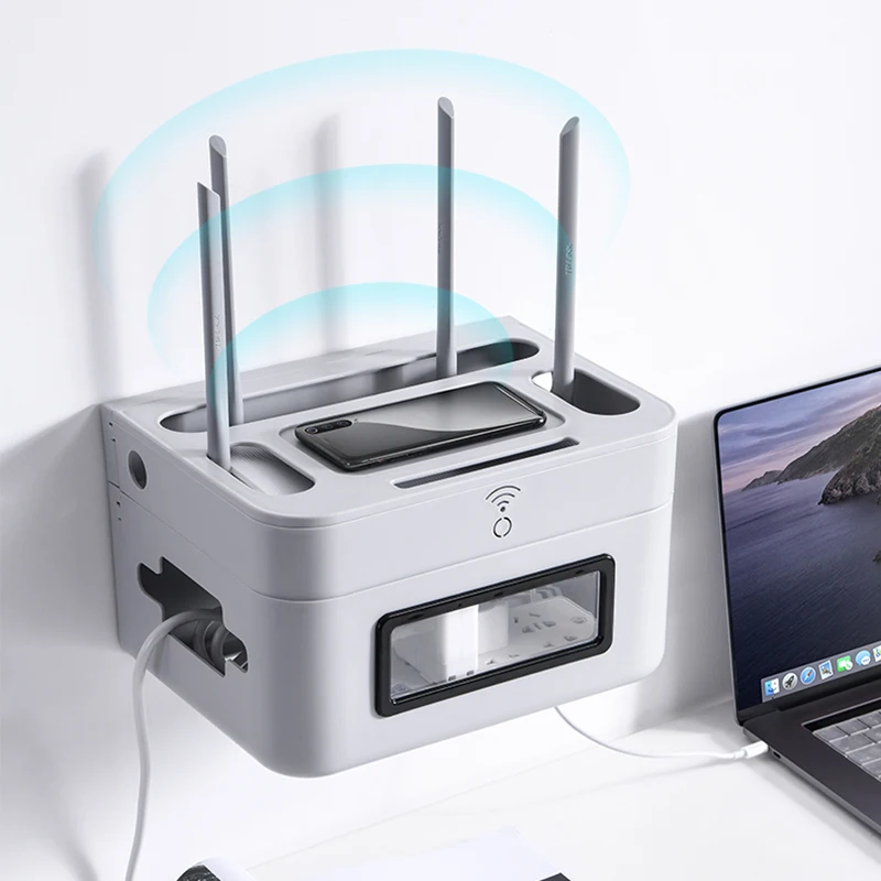 Беспроводной Wi-Fi роутер Коробка Для Хранения ПВХ панель полка настенный штекер кронштейн для хранения кабеля Органайзер Домашний декор 3 размера