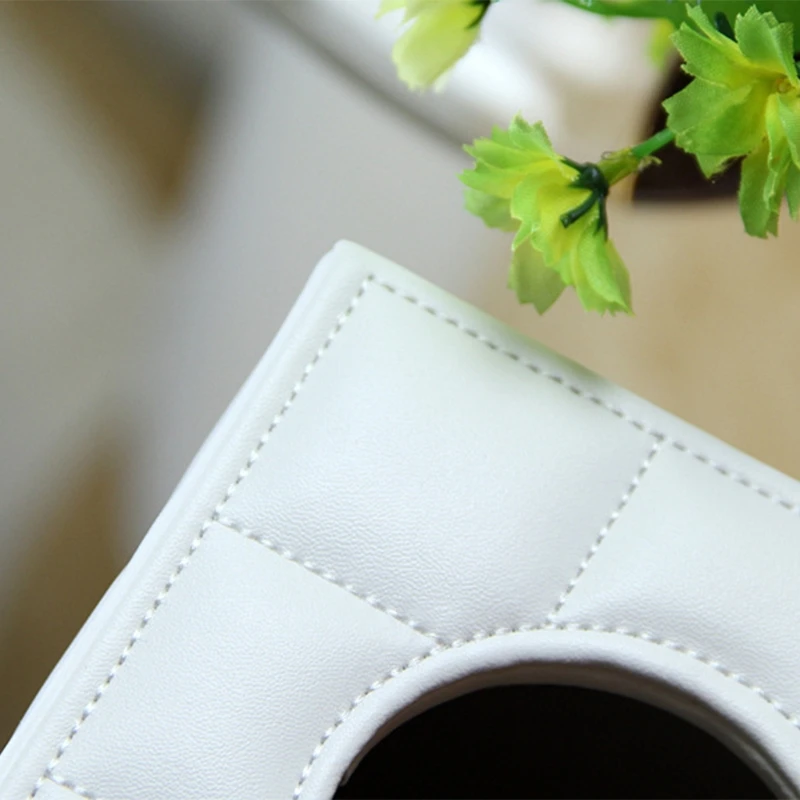 Pu Leather Tissue Box Holder Square Napkin Pumping Paper Case Dispenser Facial With Magnetic Bott | Дом и сад