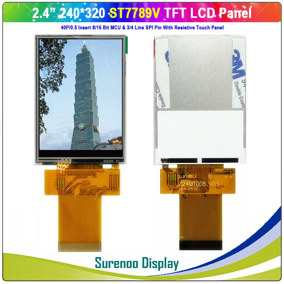 ЖК модуль 2 4 &quotдюймов 240*320 40P/0 5 8/16 MCU 3/4 L серия SPI TFT экран LCM ILI9341 ST7789V с резистивной