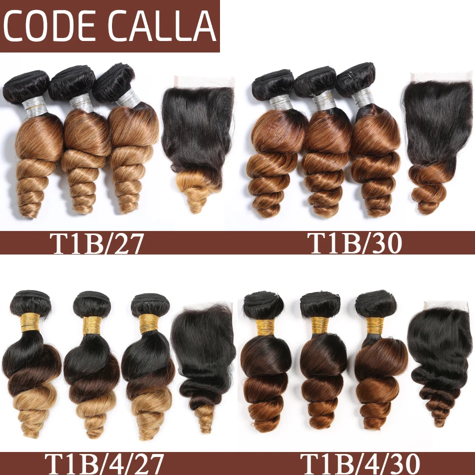 Код Calla Remy Свободные глубокие пучки с 4*4 синтетическое закрытие шнурка свободная