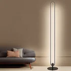 Современный теплый светодиодный простой напольный светильник для спальни, Регулируемый Черный напольный светильник для гостиной