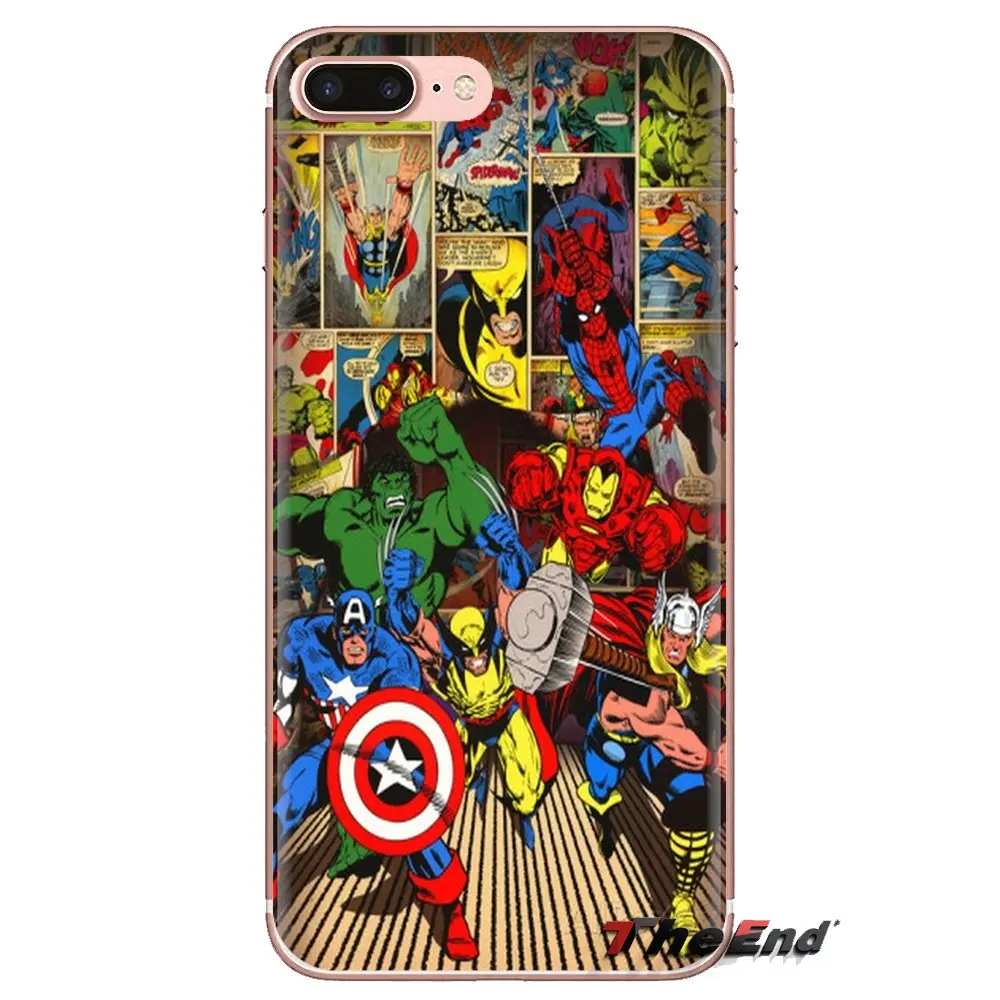 Прозрачный мягкий чехол для iPod Touch Apple iPhone 4 4s 5 5S SE 5C 6 6S 7 8 X XR XS Plus MAX Marvel логотип