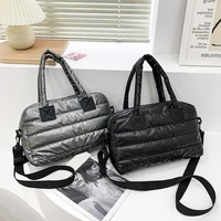 new winter shoulder bag for women handbag space pad cotton feather down bags fashion female large capacity crossbody bag tote