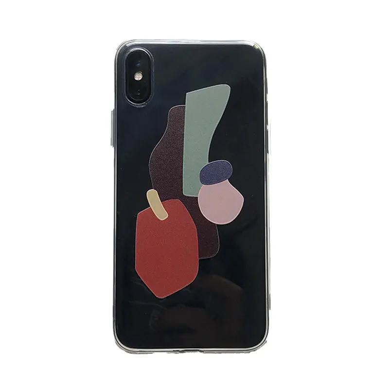 

Fashion Transparent fruit retro geometric phone case for iPhone11 Pro Max X XR XS XSMax 8 7PluS anti-drop protective back cover