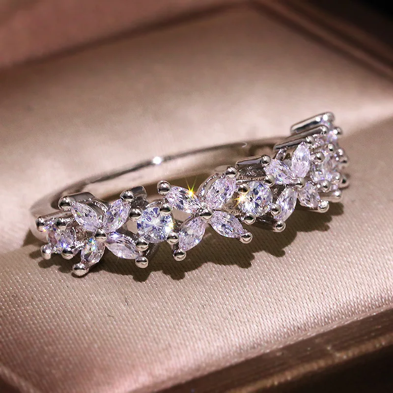 

Лидер продаж, Новое поступление, знаменитости Интернета, модное простое однорядное женское кольцо с блестящим цирконием