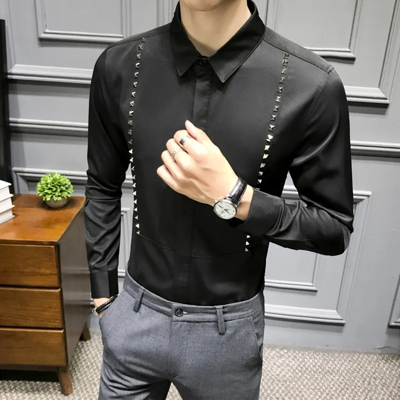 Однотонная трендовая Мужская одежда для ночного клуба парикмахера повседневная