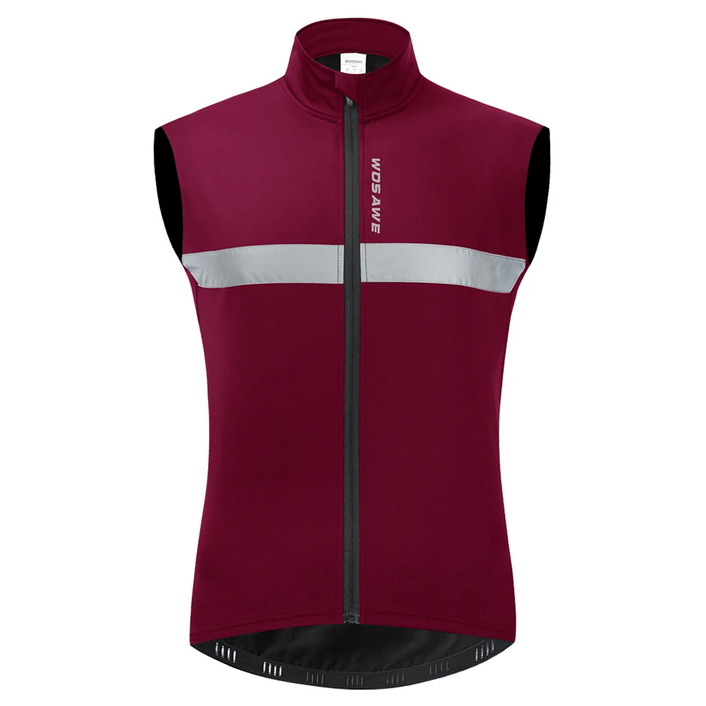 

Men Fleece Lined Cycling Vest Windproof Reflective Sports Safety Bike Vest for Riding Running Jogging Hiking