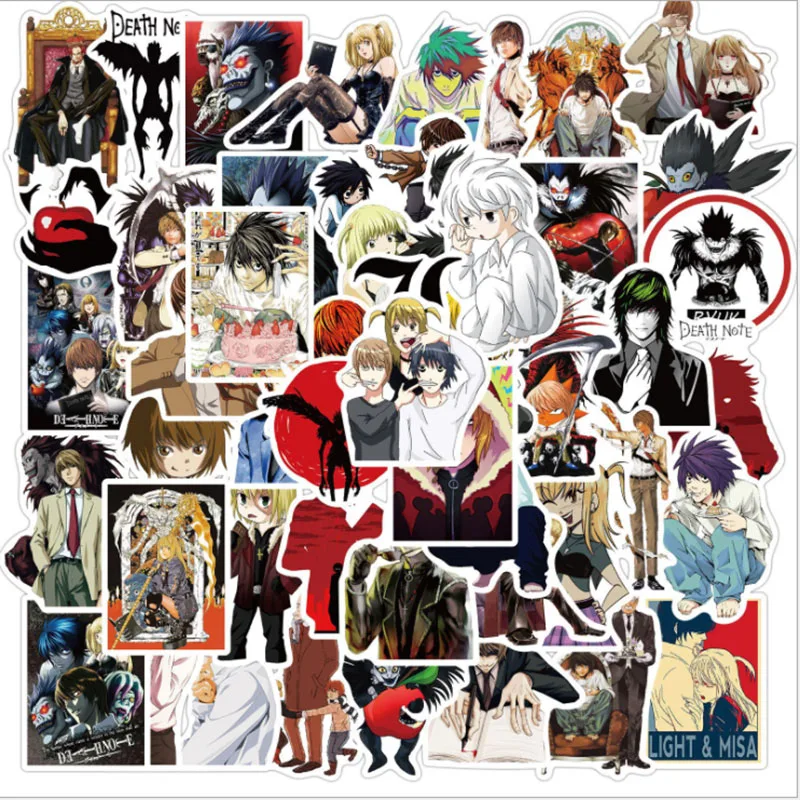 

50 pcs Japanese anime Death Note Graffiti Waterproof Skateboard Travel Suitcase Phone Laptop Luggage Stickers Cute Kids Girl