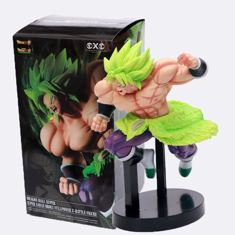 Dragon Ball Z Super Broly Movie Ver. Зеленые волосы VS Goku Broli Super Saiyan Боевая форма ПВХ экшн-фигурка Драконий жемчуг зет модель 21 см - Цвет: Broly in box B