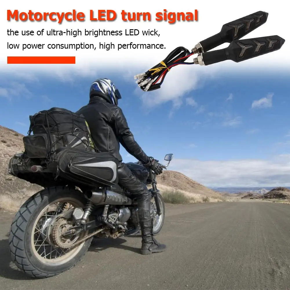 

Светодиодные поворотники для мотоцикла, 12 В, желтые рыбьи кости, мигающие сигналы, Универсальный простой дизайн и простая установка