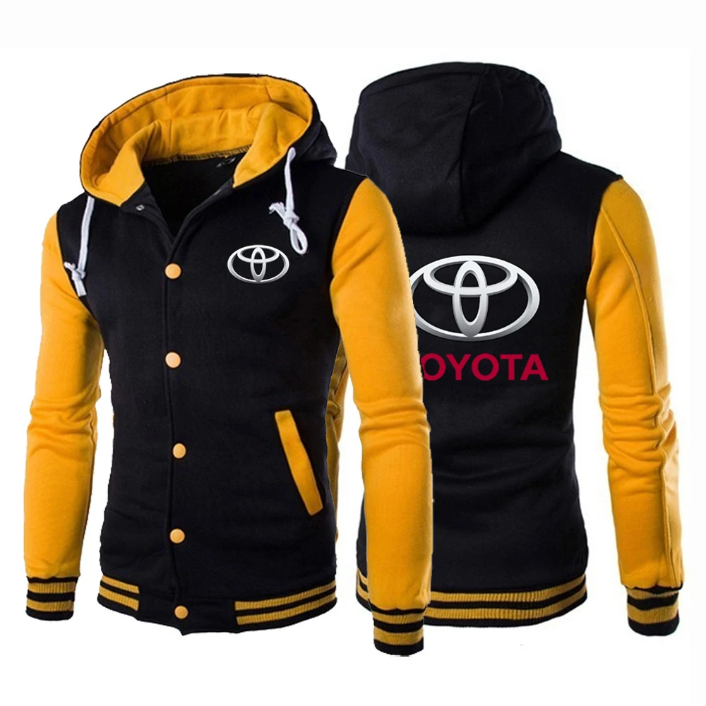 

2021Toyota Car Logo Autumn Print Hoodies High Street Casual Sport Comfortable Harajuku Baseball Uniform Jacket male Cotton Coat