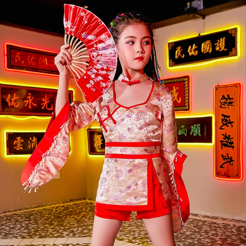 

Разноцветная Женская одежда для джазовых представлений с принтом в китайском стиле, праздничный наряд для вечеринки, платье для бальной ко...