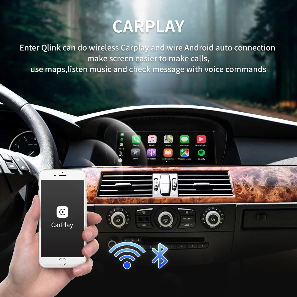 Система Android 10 Автомобильный GPS навигатор Экран для BMW E60 E61 E62 E63 E90 E91 E92 E93 WIFI 4 + 64 ГБ BT