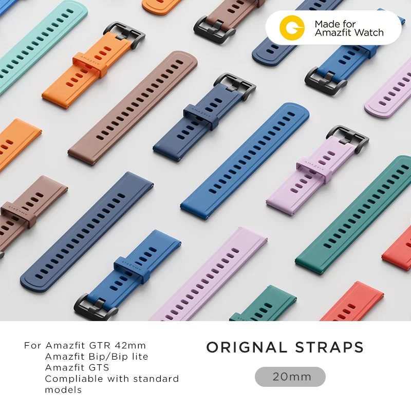 Оригинальный ремешок для смарт часов Amazfit 20 мм оригинальный умных Bip Pace Stratos GTR