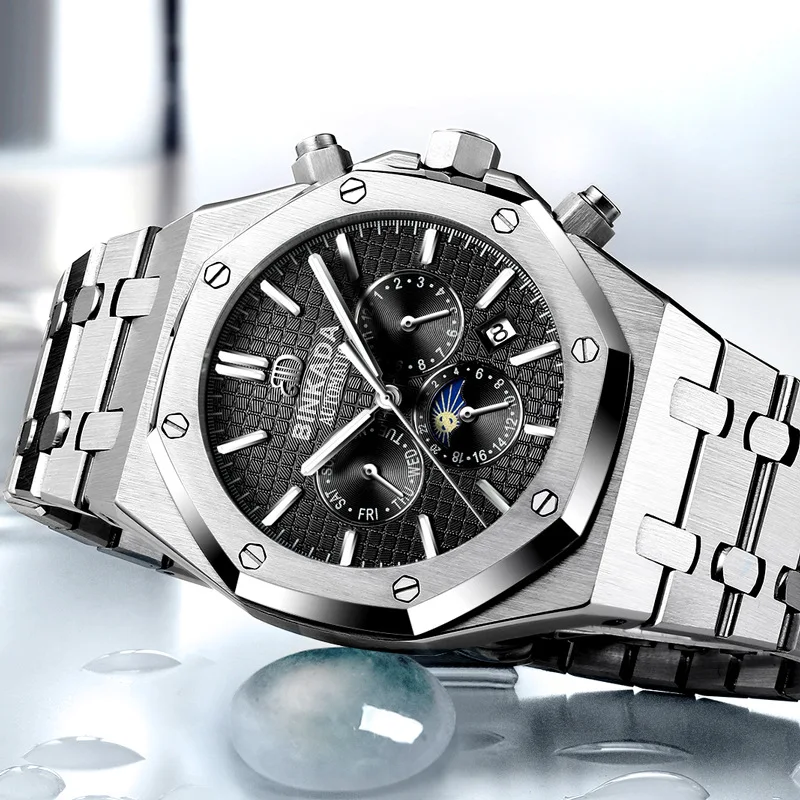 Часы BINKADA Мужские механические спортивные Роскошные автоматические