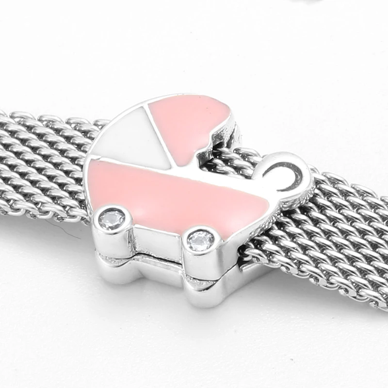 Подарок для мамы из стерлингового серебра 925 пробы с розовой эмалью заколка