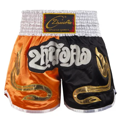 

Muay Thai Fighting kickboxing Taekwon Sanda training Embroidery Shorts MuayThai Trunks Men Combat Free Sparring MMA Fight Shorts