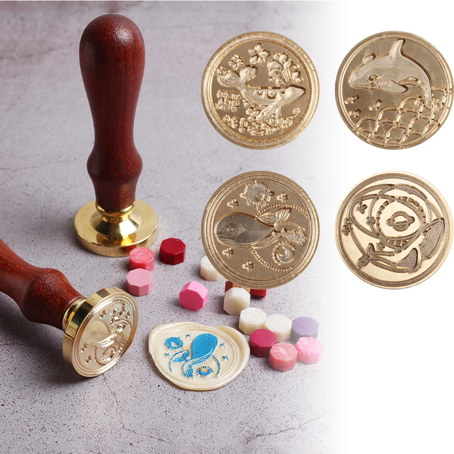 Ретро воск печать штамп набор деревянный классический уплотнение головки