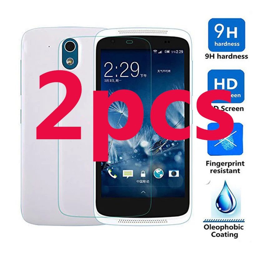 

2pcs 0.3mm thin tempered glass screen protector film on the for htc desire 526 526g 526g+ guard pelicula de vidro coque protect