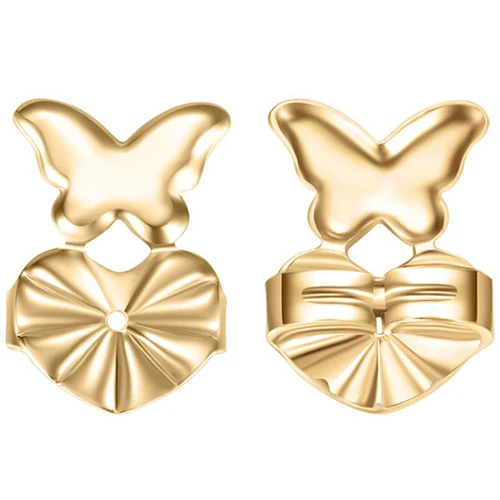 1 Pair Gold Поддержка сережек в виде бабочек подходит для всех сережек золотого цвета, сережек серебряного цвета, ювелирные аксессуары - Цвет: 1 Pair Gold