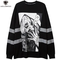 aolamegs hoodie sweatshirts men anime gothic horror comic pullover casual diablo long sleeve tops high street hip hop streetwear