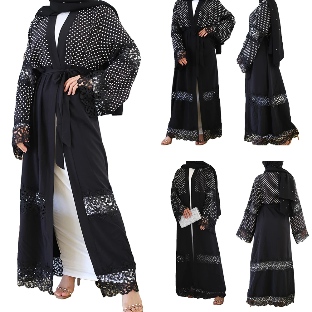 Женский открытый кардиган Abaya Kaftan Платье макси с длинным рукавом Dubai, Молитвенное кимоно для Рамадана