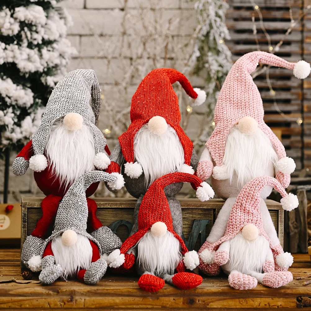 

Рождественский лес Санта-Клаус, кукла без лица, домашнее украшение (маленький размер)