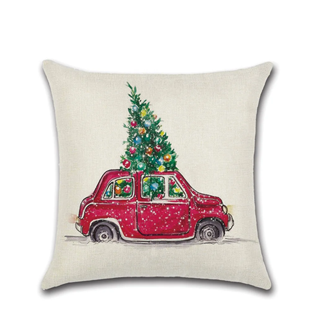 Льняные модные Счастливого Рождества для подушек с Новый год Подушка Чехол