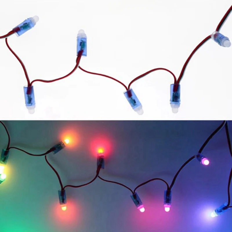 

50Pcs 12mm LC1903 Full Color LED Pixel Light Module DC 5V IP68 Waterproof RGB Color 1903 IC Digital LED Christmas Light