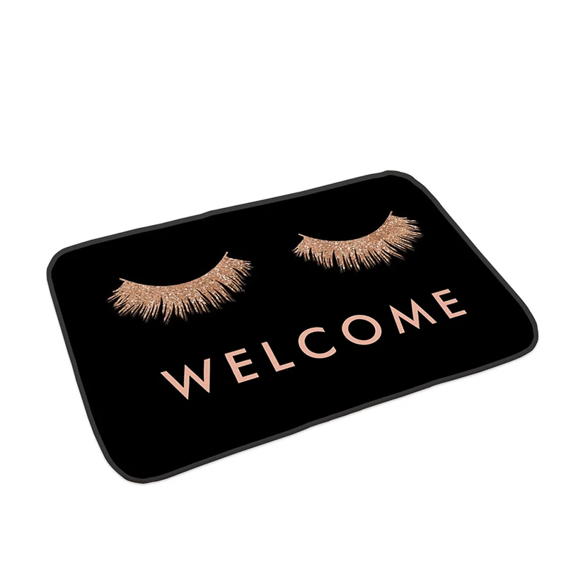 

40*60cm Anti-slip Absorb water Bath mat Cartoon eyelash Bathroom kitchen bedroon floor mat Entrance Rugs
