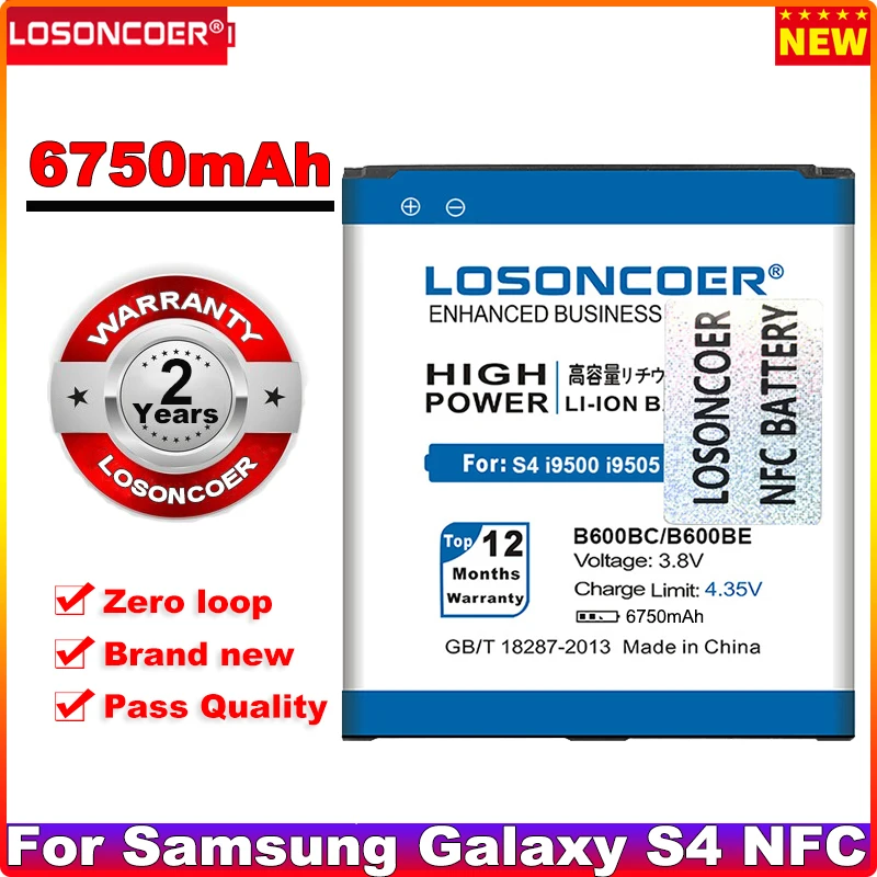 Аккумулятор LOSONCOER B600BC B600BE для Samsung GALAXY S4 NFC i9500 i9502 i9508 i959 R970 g7106 i9158 i9506 Active I9295