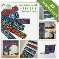 Funlife   21x100cmx7pcs Vintage Mandela Mosaic grungeMorocco Self adhesive Kitchen Bathroom Tile Sticker Functional Wall Sticker