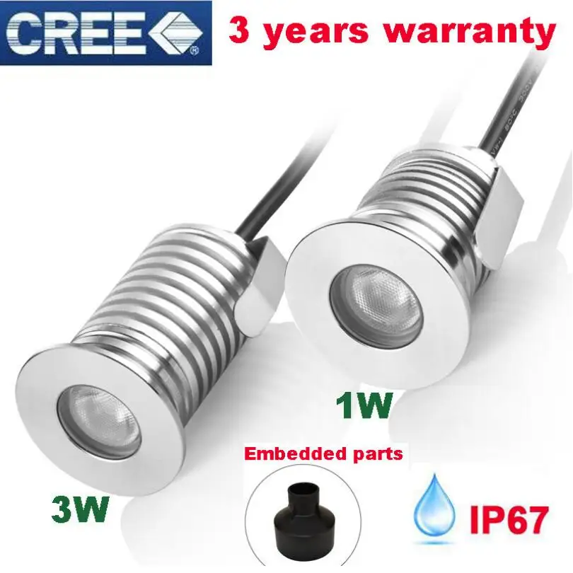 Светодиодное ландшафтное освещение 1 Вт 3 светодиодное мини DC12V 24 В подземные