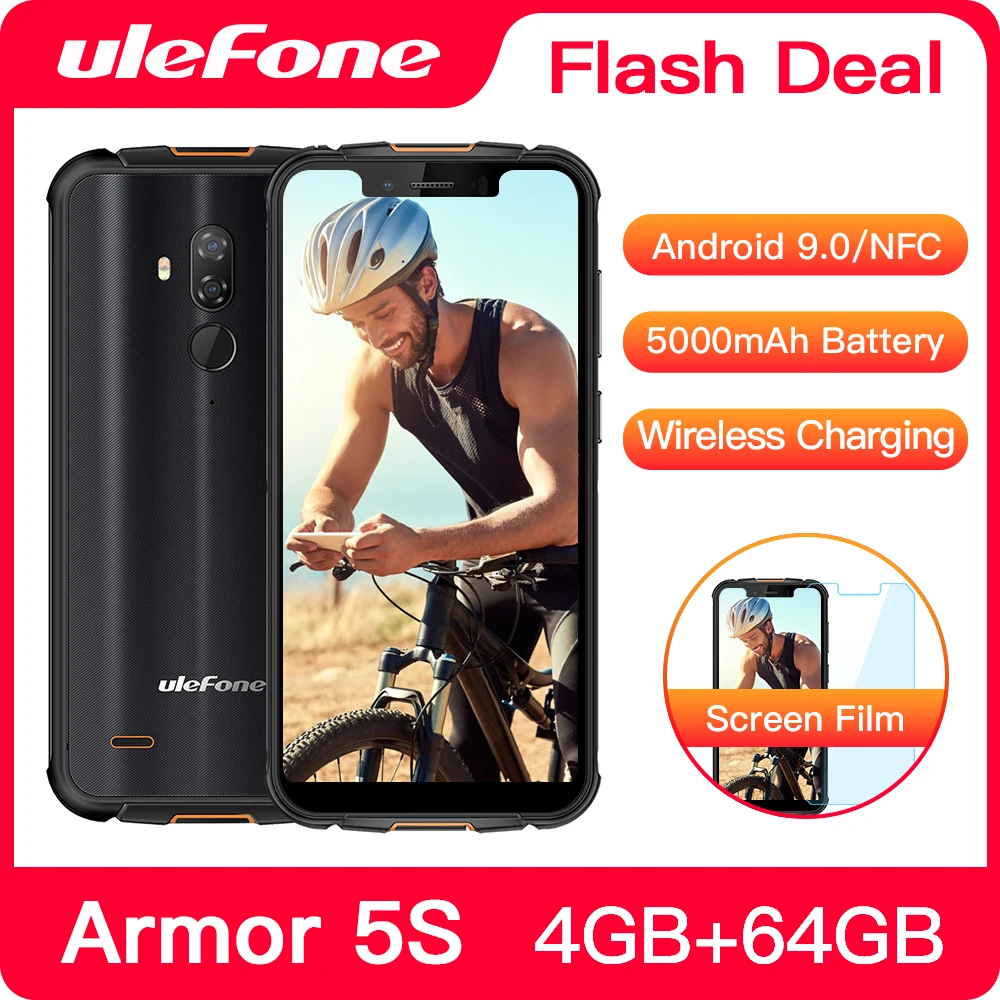 Смартфон Ulefone Armor 5S Android 9 0 IP68 NFC 5 85 дюйма 4 + 64 ГБ 5000 мА · ч|Смартфоны| |