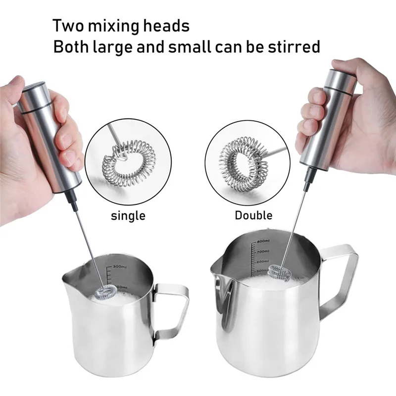 Электрический молочной пены Кофе Блендер 2 венчик для взбивания молока